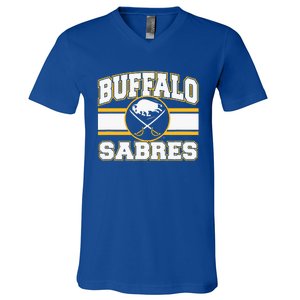 Buffalo Sabres Stripe Royal Blue V-Neck T-Shirt