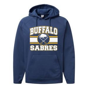 Buffalo Sabres Stripe Royal Blue Performance Fleece Hoodie