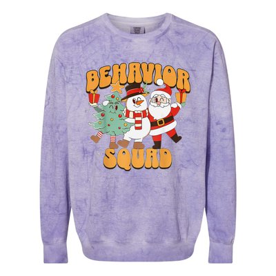 Behavioral Squad Santa Snowman Aba Therapist Christmas Colorblast Crewneck Sweatshirt