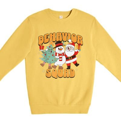 Behavioral Squad Santa Snowman Aba Therapist Christmas Premium Crewneck Sweatshirt