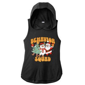 Behavioral Squad Santa Snowman Aba Therapist Christmas Ladies PosiCharge Tri-Blend Wicking Draft Hoodie Tank