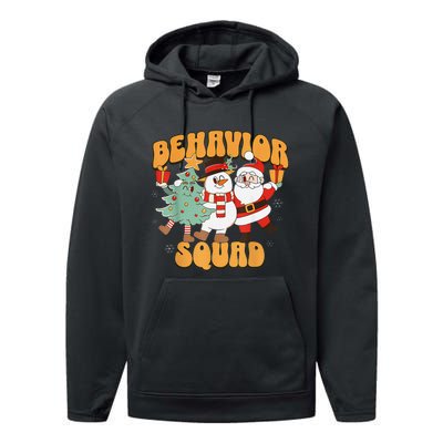 Behavioral Squad Santa Snowman Aba Therapist Christmas Performance Fleece Hoodie