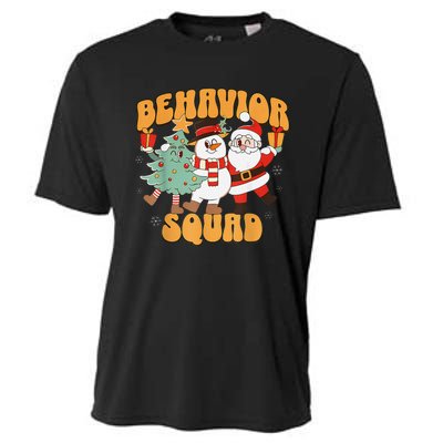 Behavioral Squad Santa Snowman Aba Therapist Christmas Cooling Performance Crew T-Shirt