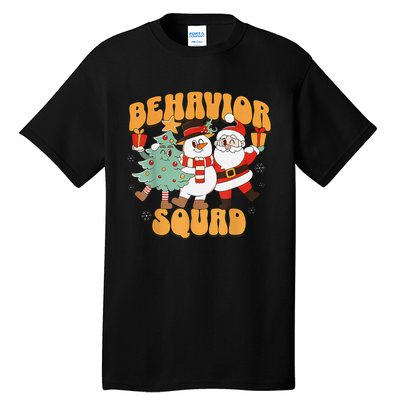 Behavioral Squad Santa Snowman Aba Therapist Christmas Tall T-Shirt