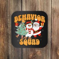 Behavioral Squad Santa Snowman Aba Therapist Christmas Coaster