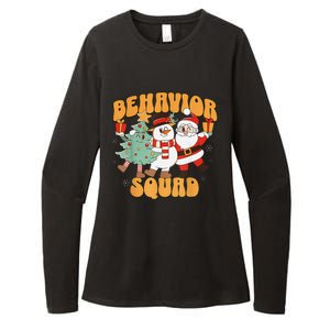 Behavioral Squad Santa Snowman Aba Therapist Christmas Womens CVC Long Sleeve Shirt