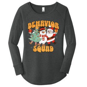 Behavioral Squad Santa Snowman Aba Therapist Christmas Women's Perfect Tri Tunic Long Sleeve Shirt