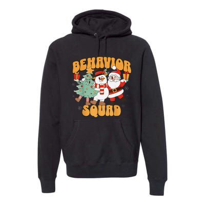 Behavioral Squad Santa Snowman Aba Therapist Christmas Premium Hoodie