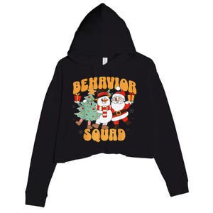 Behavioral Squad Santa Snowman Aba Therapist Christmas Crop Fleece Hoodie