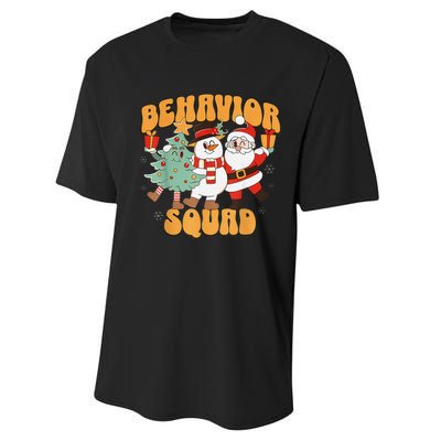 Behavioral Squad Santa Snowman Aba Therapist Christmas Performance Sprint T-Shirt