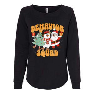 Behavioral Squad Santa Snowman Aba Therapist Christmas Womens California Wash Sweatshirt