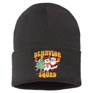 Behavioral Squad Santa Snowman Aba Therapist Christmas Sustainable Knit Beanie