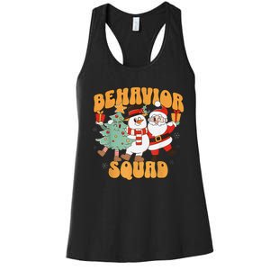 Behavioral Squad Santa Snowman Aba Therapist Christmas Women's Racerback Tank