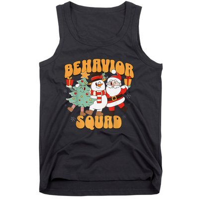 Behavioral Squad Santa Snowman Aba Therapist Christmas Tank Top