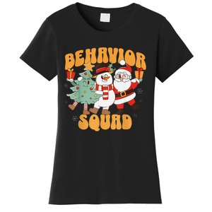 Behavioral Squad Santa Snowman Aba Therapist Christmas Women's T-Shirt