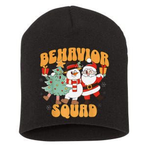 Behavioral Squad Santa Snowman Aba Therapist Christmas Short Acrylic Beanie