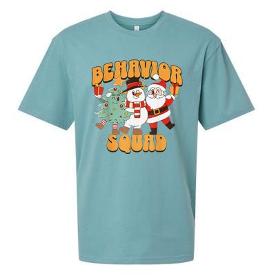 Behavioral Squad Santa Snowman Aba Therapist Christmas Sueded Cloud Jersey T-Shirt