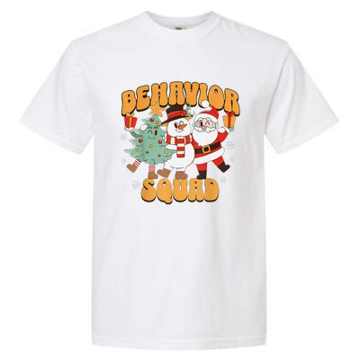 Behavioral Squad Santa Snowman Aba Therapist Christmas Garment-Dyed Heavyweight T-Shirt