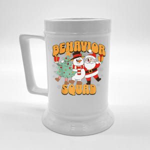 Behavioral Squad Santa Snowman Aba Therapist Christmas Beer Stein