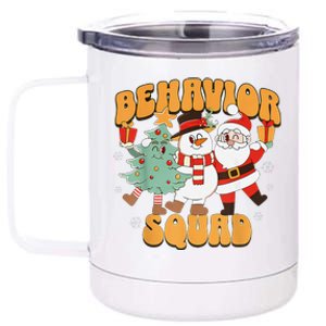 Behavioral Squad Santa Snowman Aba Therapist Christmas 12 oz Stainless Steel Tumbler Cup