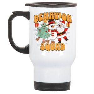 Behavioral Squad Santa Snowman Aba Therapist Christmas Stainless Steel Travel Mug