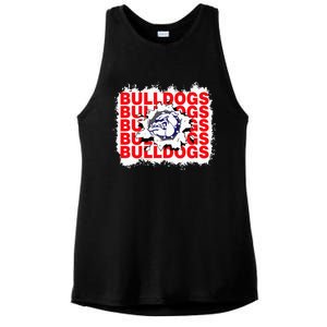 Bulldogs School Sports Fan Team Spirit Ladies PosiCharge Tri-Blend Wicking Tank