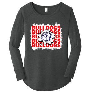 Bulldogs School Sports Fan Team Spirit Women's Perfect Tri Tunic Long Sleeve Shirt