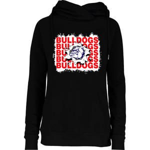 Bulldogs School Sports Fan Team Spirit Womens Funnel Neck Pullover Hood