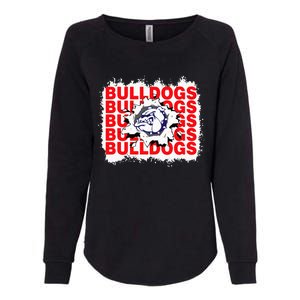 Bulldogs School Sports Fan Team Spirit Womens California Wash Sweatshirt