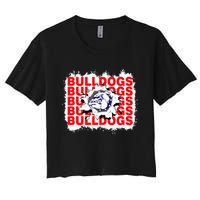 Bulldogs School Sports Fan Team Spirit Women's Crop Top Tee