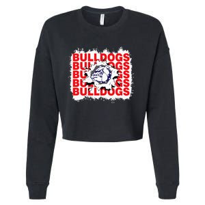 Bulldogs School Sports Fan Team Spirit Cropped Pullover Crew