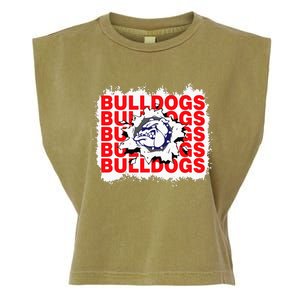 Bulldogs School Sports Fan Team Spirit Garment-Dyed Women's Muscle Tee