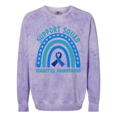 Blue Support Squad Diabetes Awareness Colorblast Crewneck Sweatshirt