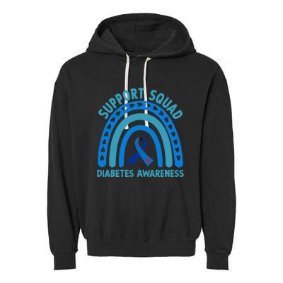 Blue Support Squad Diabetes Awareness Garment-Dyed Fleece Hoodie