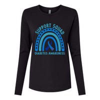 Blue Support Squad Diabetes Awareness Womens Cotton Relaxed Long Sleeve T-Shirt