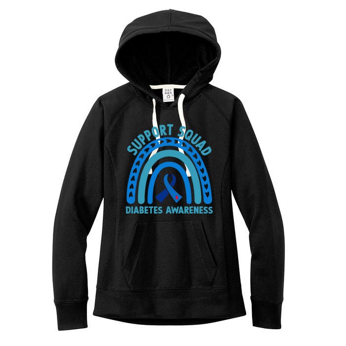 Blue Support Squad Diabetes Awareness Women's Fleece Hoodie