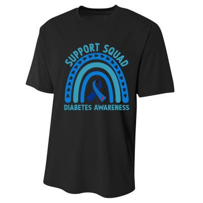 Blue Support Squad Diabetes Awareness Performance Sprint T-Shirt