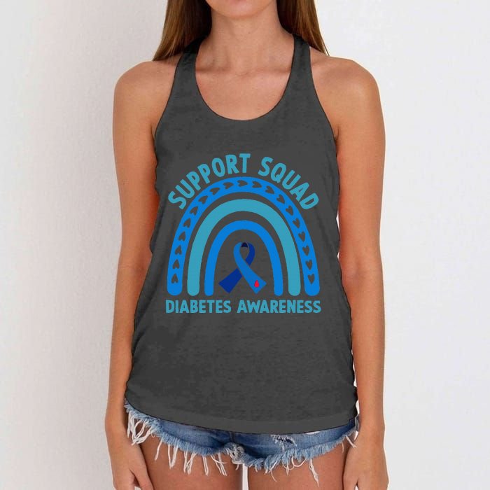 Blue Support Squad Diabetes Awareness Women's Knotted Racerback Tank