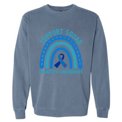 Blue Support Squad Diabetes Awareness Garment-Dyed Sweatshirt