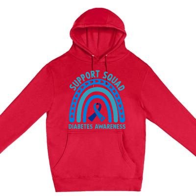 Blue Support Squad Diabetes Awareness Premium Pullover Hoodie