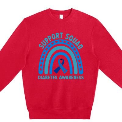 Blue Support Squad Diabetes Awareness Premium Crewneck Sweatshirt