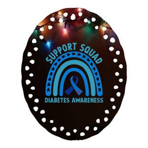 Blue Support Squad Diabetes Awareness Ceramic Oval Ornament