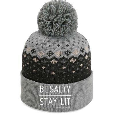 Be Salty Stay Lit Matthew 51314 Christian Gift The Baniff Cuffed Pom Beanie