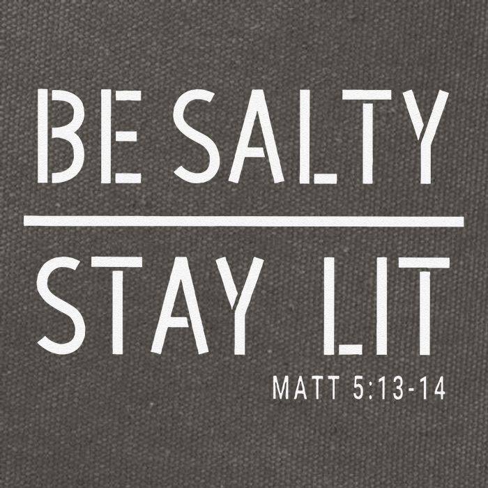 Be Salty Stay Lit Matthew 51314 Christian Gift Cotton Canvas Backpack