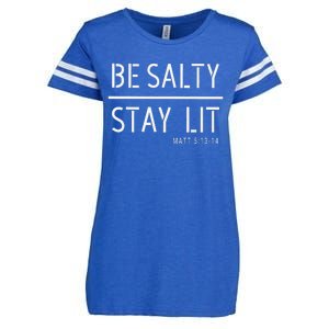 Be Salty Stay Lit Matthew 51314 Christian Gift Enza Ladies Jersey Football T-Shirt