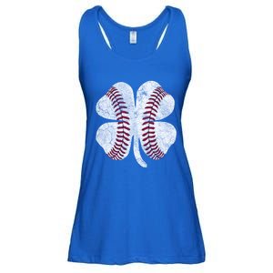 Baseball Shamrock St Patrick's Day Saint Paddy's Irish Gift Ladies Essential Flowy Tank