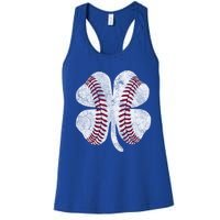 Baseball Shamrock St Patrick's Day Saint Paddy's Irish Gift Women's Racerback Tank