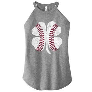 Baseball Shamrock St Patrick's Day Saint Paddy's Irish Gift Women's Perfect Tri Rocker Tank