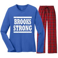 Brooks Strong Squad Family Reunion Last Name Team Custom Gift Women's Long Sleeve Flannel Pajama Set 