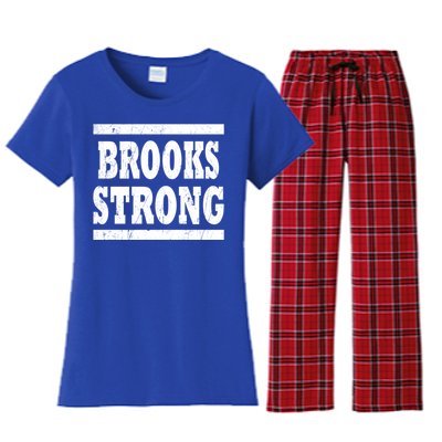 Brooks Strong Squad Family Reunion Last Name Team Custom Gift Women's Flannel Pajama Set